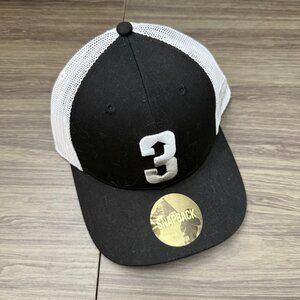 Baseballism Men's Trucker Snapback Hat Black White "3 Up 3 Down" NEW